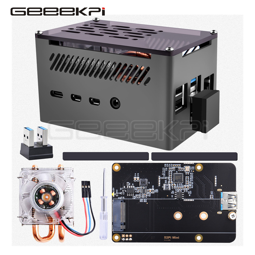Pi 4 Case - GeeekPi Custodia in mattoni in alluminio