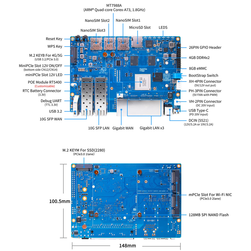 Banana Pi BPI-R4 MediaTek MT79 - Pi Cooler recensione e prezzo